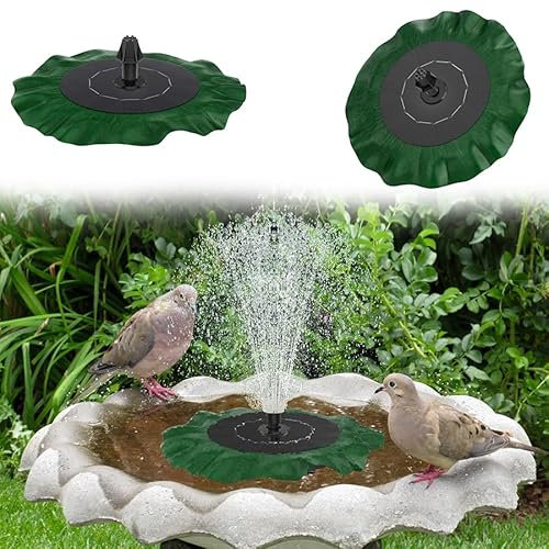 VA-Cerulean Fontaine solaire de bassin - 1,4 W - Lotus - Pompe solaire - Pompe à eau extérieure - Fontaine de jardin - Pompe avec 7 styles de fontaine pour jardin, étang à poissons