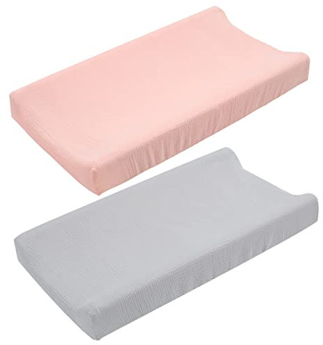 TOYANDONA 2stücke Abnehmbare Wickelauflagenbezüge Atmungsaktiver Baumwolle Waschbar Passend Für Wickeltisch Und Kinderbett-matratzen Hellorange