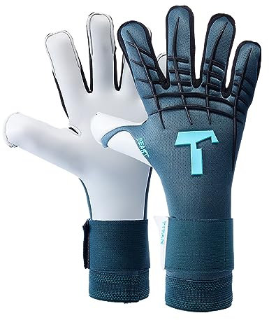 T1TAN Petrol Beast 3.0 - Torwarthandschuhe ohne Fingerschutz - Fußballhandschuhe für Jugendliche & Erwachsene, Unisex - Fusion Cut und 4mm Aqua Grip - Gr. 6