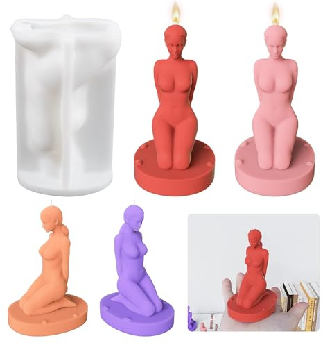 ESEDAGE 3D-Mädchenform, Kerzen, Körperform, Porträt, Harzgussform, Silikonform für Kerzen, Heimdekoration, Kerzenherstellung, 3D-Tierform, Tonform
