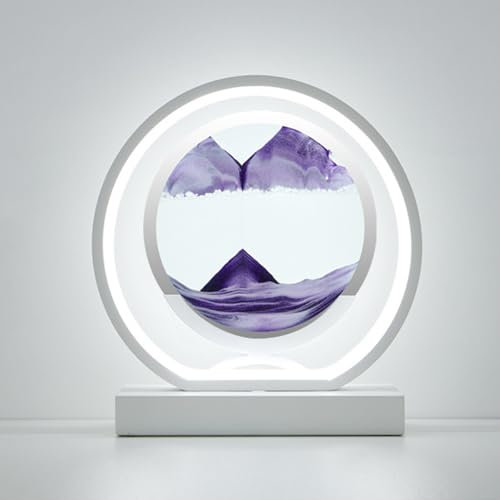 Lampe art sable mouvement, veilleuse peinture sable 3D, image art sable mouvement avec lumière LED, veilleuse paysage sable mer profonde sablier 3D avec télécommande, décoration bureau pour maison(Col