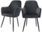 ML-Design 2er Set Esszimmerstühle mit Rücken- und Armlehnen, Grau, Küchenstühle mit Samtbezug, Polsterstühle mit Metallbeinen, Ergonomische Stühle für Esstisch, Wohnzimmerstühle Esszimmerstuhl
