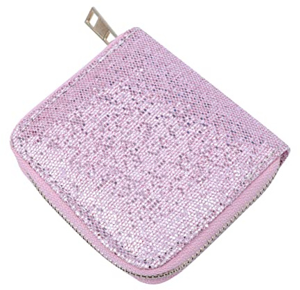 PACKOVE Glitter Muster Münzfach Damen Kurze Geldbörse Mit Reißverschluss Für Mädchen Und Frauen Für Kleingeld Schlüssel Und Kleine Accessoires