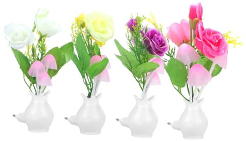 OSALADI 8stücke Lichtsteuerung Intelligente Induktionslichter Bunte Nachtlichter Im Pilz Und Rosen-design Für Stimmungsvolle Beleuchtung Im Innenbereich Acv