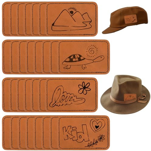 Qianyu 30 Stück Leder Patch Selbstklebend Kit Braun Handmade Premium Sofortig 7.5 × 5 cm Leder-Reparaturflicken für Reparieren Sie eans Tasche Schuhe Hut Löcher Risse Kleidung Zubehör