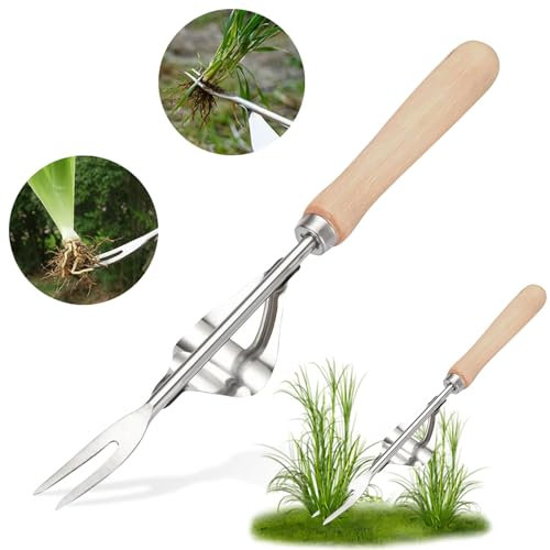 Desherbeur Manuel, Outil de Désherbage en Acier Inoxydable, Extracteur de Mauvaises Herbes, Outil Gouge de Désherbage en Acier Inoxydable, Outil de Désherbage Manuel, pour creuser le jardin