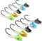 DHER Packung mit 10 Fischköder Bleikopfhaken,Bleikopf Haken Angelhaken Bunte Bleikopf Angelhaken, 5g g Fischkopf Anti Bottom Hanging Bleikopfhaken, Salzwasser Angeln Jig 3D Auge Angelhaken