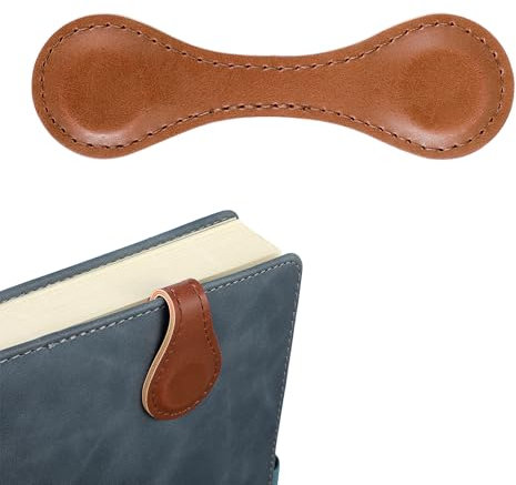 Leder Magnet Lesezeichen Vintage Doppelseitig Lesezeichen Personalisierte Buchseitenhalter Lesezeichen Clip Niedliches Lesezubehör für Bücherwurm Buchliebhaber Frauen Männer Studenten(braun)