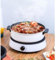 Singring Electric Hot Pot Multifunctional Shabu Shabu Pot 4L, Split Non-Stick Electric Skillet, Portable Kitchen Hotpot Travel Cooker for Home Cooking and Family Party (White)