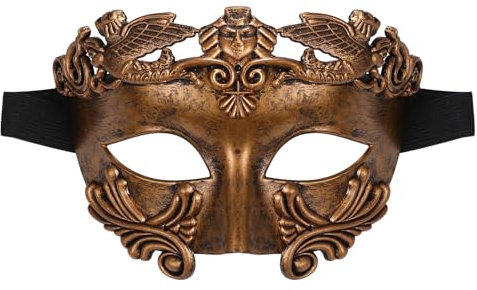 JewelryWe Samurai Maskerade Maske für Herren: Antike Griechische Römische Spartaner Krieger Soldat Venezianische Maske Bronze Kostüm Masken für Halloween Karneval Hochzeitsball Burlesque Ball Party