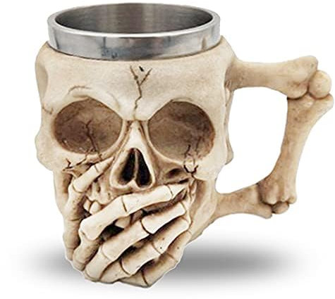 BAYINBROOK Boccale Vichingo Birra Acciaio Inossidabile, Boccale Birra da Medievale, Tazze Calice Boccale Teschio di Vari Stili, per Caffè Birra Bevande ecc, per Uomo Donna (I)