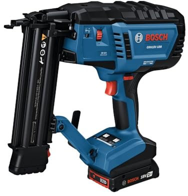 BOSCH GTH18V-18M Agrafeuse à couronne étroite sans balais de calibre 18 18 V – Sans fil, puissante et précise pour les meubles, les tissus d'ameublement et les armoires (outil nu)