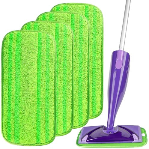 NUZBCPETR Microfibre Reusable Mop Refill Pads For Flash Powermop - 4 Pack