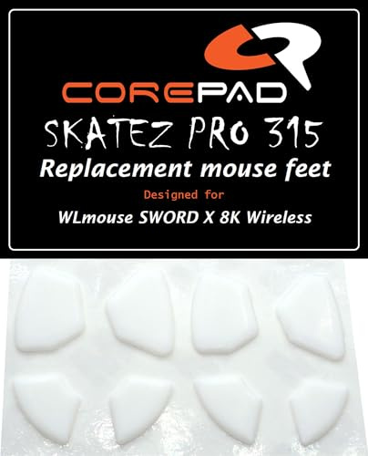 Corepad Skatez PRO 315 Ersatz Mausfüße kompatibel mit WLmouse Sword X 8K Wireless