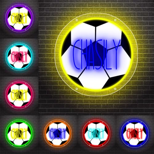 Luci al neon con nome personalizzato per casa, camera da letto, soggiorno, palestra, decorazione da parete, calcio, sport, un regalo per gli amici che amano lo sport (stile-04)