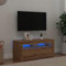 Myheimly TV Schrank, Fernsehtisch mit Stauraum LED-Leuchten, Lowboard für Fernseher, Fernsehschrank für Wohnzimmer,Holzwerkstoff Eiche handwerklich