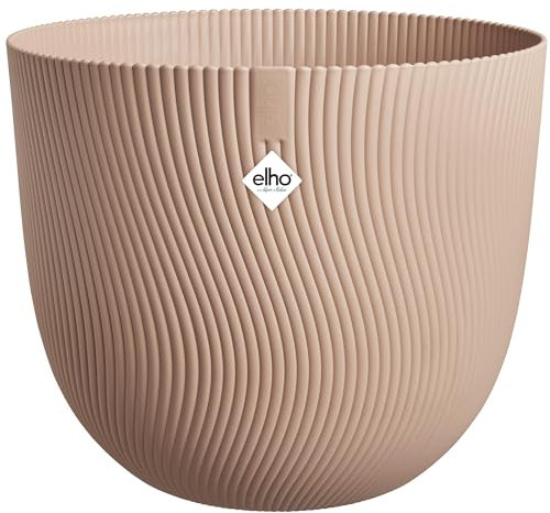 elho Sereh Rund 40 - Blumentopf für Innen und Außen - 100% Recyceltem Plastik - Ø 39.0 x H 33.3 cm - Braun/Kühler Ton