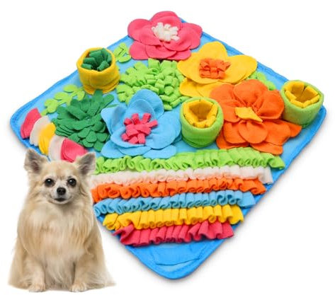 Ankilo Schnüffelteppich Hund, Futtermatte SchnüFfelteppich, Waschbar Trainingsmatte, Schnüffelspielzeug Interaktive Hundespielzeug, Hunde Spielteppich für Kleiner Hunderassen,39 x 39CM