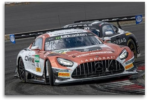 CALVENDO Leinwand · Landgraf Motorsport/Mercedes AMG GT3 | 120 × 80 cm quer · Textil-Leinwand auf Keilrahmen · CALVENDO Leinwand