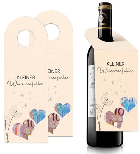 WenmthG Wunscherfüller Geldgeschenk Flaschenetiketten Partydekorationen Geburtstags Jubiläums und Ruhestands Geschenke für Freunde Kollegen Familie - 2 Stückes