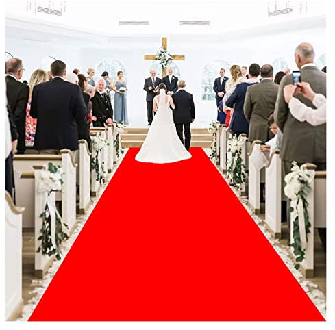 Roter Teppich, 1 x 8 m, rutschfester Gang-Teppich für VIP-Partys, Hochzeiten im Freien, Zeremonie, Dekoration, Flur, Eingangsmatte – perfekt für Veranstaltungen und Werbeaktionen