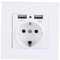 QUMIIRITY Conector de Corriente Alemán de 16 USB Placa de Pared Ignífuga Doble USB Montaje Compatible con Casa 1