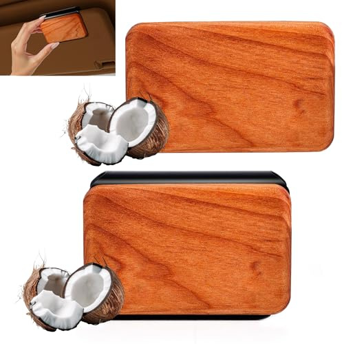 Towonshy 2er Set Auto Lufterfrischer für Sonnenblende Kompatibel mit Drift – Holz Duftdiffusor mit Kokosduft & Clip, Langanhaltender Autoduft für den Fahrzeuginnenraum, Zubehör für Auto, SUV & LKW