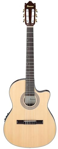 Ibanez GA35TCE-NT Classical Electro Acoustic Guitar – Thinline Cutaway Nylon String with Spruce Top, Sapele Back & Sides, Undersaddle Pickup, AEQ210T Preamp & Onboard Tuner - Natural High Gloss