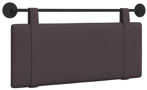 vidaXL Hängevorderseite Wandmontiert Dunkelbraun 110 x 55 x 5 cm Stoff, Bettzimmer Deko, Moderner Stoffkopfteil, Wandmontierte Rückenstütze, Luxus Schlaf-Highlight, Zeitloser Komfort