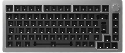 OGBTKIZP Mechanische Tastatur kompatibel mit M1 DIY Kit 75% RGB Hot-Swap Barebone ANSI ISO Version CNC-Metalldichtungsmontagestruktur(Silver ISO)
