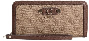 GUESS Geldbörse Lindsey SLG Zip Around Wallet Latte Logo braun