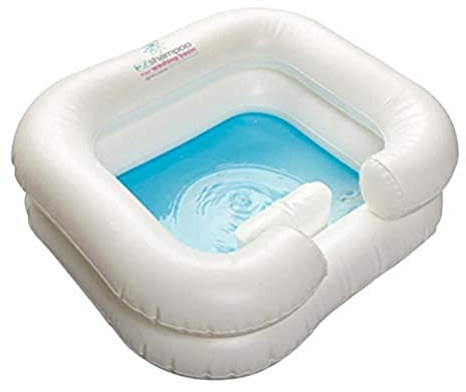 Homecraft Inflatable Hair Washing Basin – Portable In Bed Hair Wash Aid with Drain Hose Inflated Comfort – Ideal for Seniors, Injury Recovery, or Limited Mobility