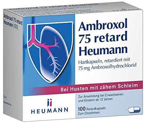 Ambroxol 75 retard Heumann, Schleimlöser bei festsitzendem Husten mit zähem Schleim, 100 Retardkapseln