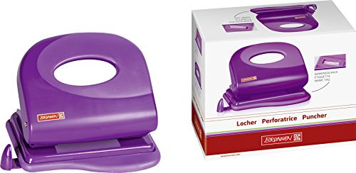 Brunnen 102062760 Locher Colour Code (ausziehbare Anschlagschiene, zum Lochen von bis zu 20 Blatt) violett / purple