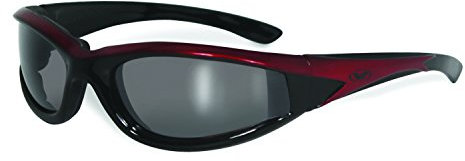 Global Vision Hawkeye?dunkel verspiegelte Sonnenbrille?schwarz-roter Rahmen?Bruchfeste Linsen?Winddicht mit Polster