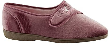 Sleepers Womens/Ladies Jolene Touch Fastening Embroidered Slippers (5 UK) (Heather)