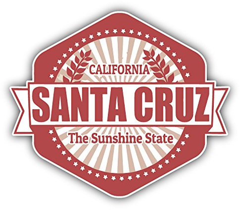 Santa Cruz City California State USA Grunge Travel Stamp Hochwertigen Auto-Autoaufkleber 12 x 10 cm