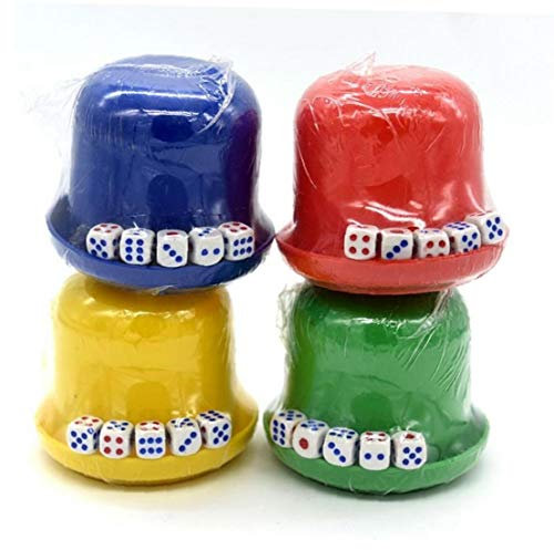 AMOYER Plastic Dice Cup with Tray Shaker Dice Box for Ktv Bars Parties Entertainment Events(random Color)