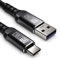 USB C Kabel auf USB 3.2 Typ A 1 Meter Ladekabel Nylon Datenkabel für USB 3.0 Computer und Smartphones l iPhone 15, Samsung Galaxy S23 Ultra Z Flip5 Fold5, Moto G Edge, Pixel 7 8 Fold, HTC U23 Pro