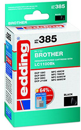 edding Druckerpatrone ersetzt Brother LC-1100BK Kompatibel Schwarz EDD-385 18-385