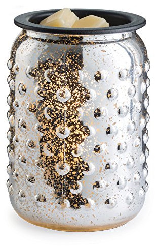 Candle Warmers MERCURY GLAS Illumination Duftlampe elektrisch aus Glas silber