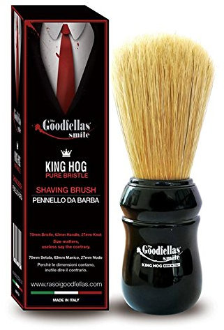 THE GOODFELLAS' SMILE King Hog Von Omega Brushes Reine Borsten Rasierpinsel, 70mm Borsten zum Gesicht einschäumen
