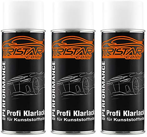 TRISTARcolor 3 x Profi Klarlack für Kunststoff Teile 400 ml hochglänzend Autolack Sprühdose Spraydose