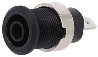 49.7044-21 Buchse 4mm Bananen 24A 1kV Öffng: Ø12,2mm schwarz vernickelt STÄUBLI