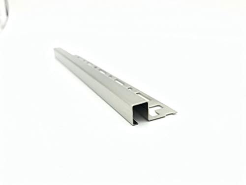 ProDiva DECORAT - Edelstahl V4A Premium Qualität - Fliesenprofil, Quadratprofil, Abschlussleiste, Sockelleiste, Wandabschluss (Gebürstet, 8 mm) - Länge 2,50 m