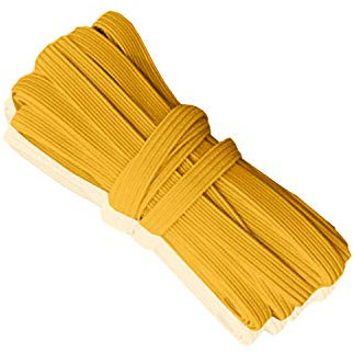 WedDecor 5mm Elastic, Yellow Elastic Cord for Masks 5mm Elastic for Masks 5mm Flat Elastic Cord for Masks,Thin Elastic for Dressmaking Waistband Headbands, 5 Metres