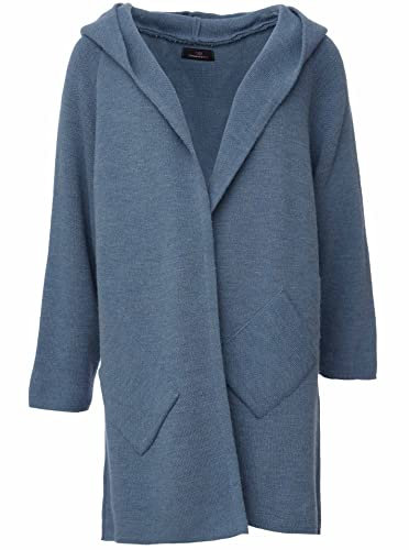 Zwillingsherz Strickjacke Cardigan für Damen - Hochwertiger Mantel Überwurf warm kuschelig weich mit Kapuze - Cape Umhang Strick Frühjahr Herbst Winter