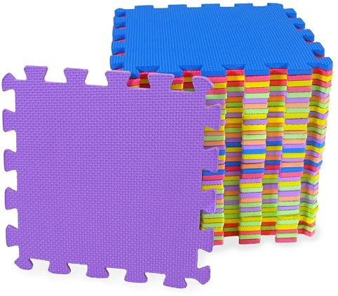 M.Y Interlocking Foam Baby Play Mat - 29x29cm Thick Multi Colour Soft EVA Soft Floor Tiles 27 Piece