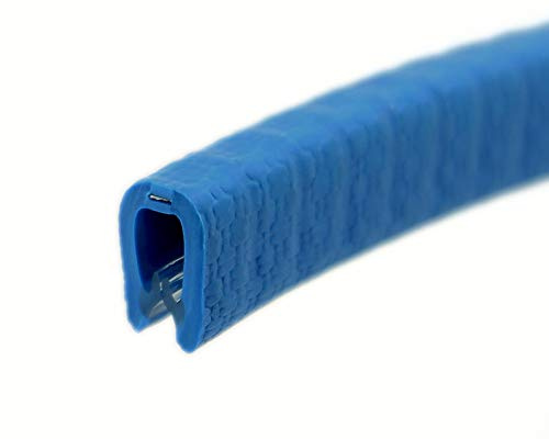 SMI-Kantenschutzprofil KS1-2VB für 1-2mm PVC mit Stahleinlage Blau selbstklemmend ohne Kleber - Kantenschutz, Kederprofil, Kantenprofil, Kantenschutzleiste für Autotüren, Bleche (1 m)