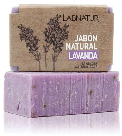 Labnatur Jabón Natural de Lavanda – Vegano y Artesanal con Extracto de Lavanda y Oliva – Hidrata, Suaviza y Relaja – Calmante y Aromático – Hecho en España – 100g